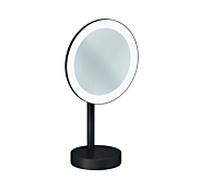 Miroir cosmétique LED Kludi VELA R 58995N2F, grossissement x3, sur pied, finition canon de fusil brossé