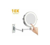 Miroir cosmétique LED - YYV - Double face - 1x10 - Montage mural - Pivotant 360°
