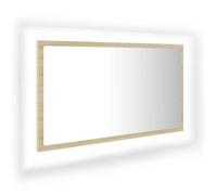 Miroir de bain/Miroir mural - UU - avec LED - Chêne sonoma 80x8,5x37 cm Acrylique m119