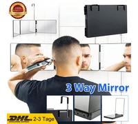 Miroir de barbier à 360° avec supports réglables en hauteur Miroir de maquillage à trois volets Description:[Hauteur réglable] Le miroir à 360 degrés est doté d'un crochet rétractable réglable qui peu