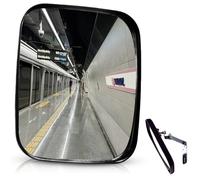 Miroir de Circulation Convexe, 16x19 cm Miroir de Sécurité Convexe, Miroirs Routier Extérieur, Réglable Miroirs Convexes avec Support Grand Angle pour Garage Allée Magasins Usage Intérieur Extérieur