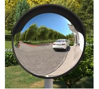 Miroir de circulation convexe - vidaXL - Ø 60 cm - Polycarbonate - Pare-soleil intégré - Noir