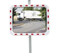 Miroir de circulation H600xL800mm plastique,rouge/blanc 22m