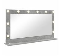 vidaXL Miroir de vanité Rectangulaire Gris béton 100 x 55 x 18 cm, Miroir de Chambre élégant, déco LED, Support en Verre Contemporain, éclairage Chaleureux et Style assuré