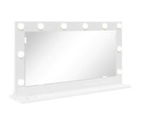 Vidaxl Miroir De Coiffeuse Blanc Plastique, Verre 80 X 45 X 18 Cm Blanc