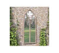 vidaXL Miroir de jardin mural décoratif 70x30 cm Fer Sable pour extérieur