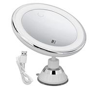 Miroir de Maquillage à Ventouse grossissant 10x avec lumières, Miroir Rotatif, idéal pour Le Maquillage détaillé, Le Port des lentilles de Contact et Le Rasage