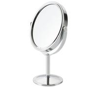 Miroir de maquillage double face, pivotant à 360°, avec compartiment grossissant, idéal pour soins du visage