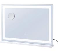 Miroir de maquillage éclairé 3 couleurs avec USB, à poser ou à fixer au mur, 80 x 55 cm