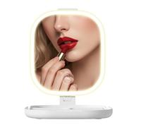 Miroir de Maquillage Éclairé Outil pliable à commande tactile 3 couleurs | Petit Miroir De Maquillage Pour Femmes Filles Fille Poche Sac École Coiffeuse Anniversaire Saint-Valentin No