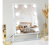 Miroir de Maquillage FENCHILIN HOLLYWOOD AVEC LUMIÈRES - 25x30CM ROTATION À 360° Blanc G
