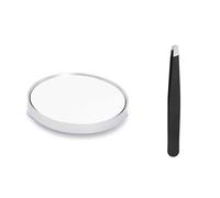 Miroir De Maquillage Grossissant 30x Avec Pince À Épiler - Portable À Ventouse Pour Beauté Noir