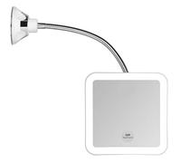 Miroir de maquillage grossissant x5 avec lumière LED, col de cygne flexible et ventouse, portable sans fil pour voyages et ma Label