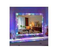 Miroir de maquillage Hollywood lumineux - Bluetooth RVB & Cadre Cristal 80x60 cm
