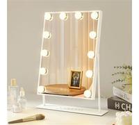 Miroir de maquillage Hollywood lumineux LED coiffeuse - 30 x 41 cm Blanc G
