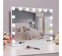 Miroir de maquillage Hollywood lumineux LED coiffeuse mural - 58 x 46 cm Blanc G