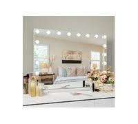 Miroir de maquillage Hollywood lumineux LED coiffeuse mural - 80 x 58 cm