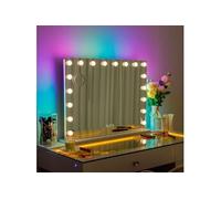 Miroir de maquillage Hollywood lumineux LED coiffeuse mural - 80 x 58 cm - Bande LED RGB latérale