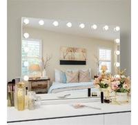 Miroir de maquillage Hollywood lumineux LED coiffeuse mural - 80 x 58 cm Blanc G
