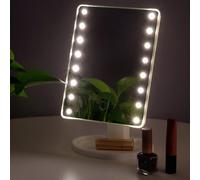 Miroir de maquillage LED avec lumière, miroir de maquillage rotatif de bureau avec 16 lumières, interrupteur tactile, cadeau de Noël, indispensable pour l'automne et l'hiver, accessoires de vacances, 