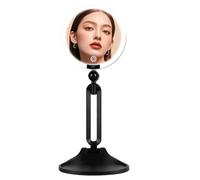 Miroir de maquillage LED rechargeable de type C, contrôle tactile, support de table pliable avec plateau de rangement