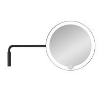 Miroir de maquillage MODO LED, montage mural, grossissement 5 fois, noir, Blomus