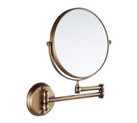 Miroir de maquillage mural en laiton de 20 cm double face normal et grossissement 3X avec bras pliable pour salle bain coiffeuse et voyage