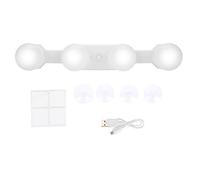 Miroir de Maquillage Professionnel UMDHAIYI avec Quatre Ampoules Ultra-Lumineuses à intensité Non polarisée, sans Fil, Installation par adhésif et Ventouse, éclairage Doux.