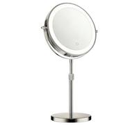 Miroir de maquillage réglable en hauteur avec grossissement x 3 et lumière LED pour application professionnelle Miroir en métal robuste