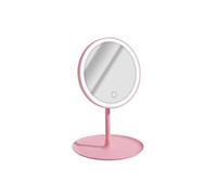 Miroir de Maquillage Rond à LED sur Pied avec Commande Frontale Rose