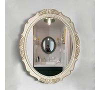 Miroir de maquillage vintage, 78,7 x 68,6 cm, miroir mural vieilli, élégant miroir ovale sculpté à suspendre pour décoration d'intérieur, salle à manger de ferme ou cheminée