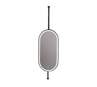 Miroir de plafond ovale avec éclairage LED réglable pour entrée et décoration d'intérieur, 40 x 90 cm, design moderne, parfait pour les vestiaires, installation facile