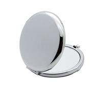 Miroir de poche pliable double face pour maquillage vintage 6,3 cm Petit format, Argenté., Beauté de masse