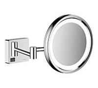 Miroir de rasage Hansgrohe AddStoris 41790000, grossissement x3, éclairage LED, fixation murale, chromé