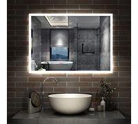 Miroir de Salle de Bain 80x60cm Anti-buée Miroir Mural avec éclairage LED modèle Carré 3.0