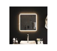 vidaXL Miroir de Salle de Bain à LED Mural Miroir de Maquillage Lumineux Coiffeuse Cosmétique Décoration Toilette Intérieur 50x50 cm miroir G