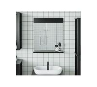 vidaXL Miroir de salle de bain avec étagère BERG noir bois massif Noir G