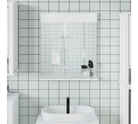 vidaXL Miroir de salle de bain BERG avec étagère blanc bois massif