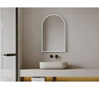 Miroir de salle de bain en arche anti buée avec leds - L50 x H80 cm - ARCADI