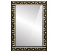 Miroir de salle de bain en bois de manguier massif avec cadre sculpté à la main, 50 x 70 x 2,5 cm, montage mural pour salle de bain, chambre à coucher, couloir, miroir cosmétique transparent pour le