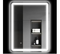 HOMCOM Miroir Salle De Bain avec Éclairage LED Mural 60 x 80 cm Argenté | 3 Couleurs Lumière, Dimmable, Antibuée, Mémoire, Capteur Tactile, Verre Trempé, IP44, Montage Horizontale/Verticale
