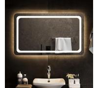 Miroir de salle de bain LED 100 x 60 cm en verre avec indice de protection IP65, interface USB, montage mural, éclairage pour miroir de salle de bain, miroir cosmétique, maquillage, décoration, corps