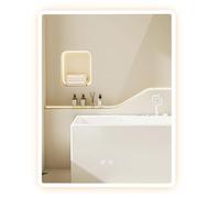 Miroir de Salle de Bain LED avec lumière, Miroir Intelligent Mural avec Deux Haut-parleurs sans Fil, Film antibuée, Verre trempé, luminosité et Couleur réglables (60 x 80 cm) 60x80cm UE