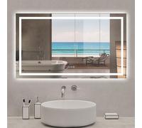 Miroir de salle de bain LED Bluetooth 140x80 cm, tricolore + horloge + mémoire + dimmable + anti-buée