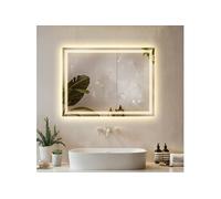 Miroir - TECTAKE - Miroir de salle de bain CLARA rectangulaire LED réglable avec 3 couleurs de lumière, 50 x 70 cm - Gris anthracite