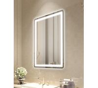 Miroir de salle de bain LED miroir cosmétique 3 couleurs montage mural 60x80cm