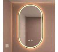 Miroir de salle de bain LED ovale 40 x 70 cm et 70 x 90 cm - Anti-buée, HD, étanche IP64, éclairage réglable 3000 K-6000 K, design élégant pour salle de bain moderne, parfait pour la décoration de la