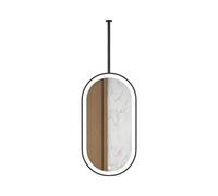 Miroir de salle de bain LED ovale à intensité variable avec plafonnier - 60 x 100 cm Noir Design moderne anti-buée pour décoration d'intérieur Slish dans n'importe quelle salle de bain