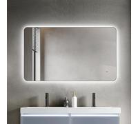 Miroir de Salle de Bain LED TALOS Treviso en Noir Mat 120x70 cm - Miroir avec capteur de Mouvement - Montage Horizontal et Vertical - adapté aux pièces humides grâce au Cadre en Aluminium