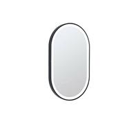 Vente-unique - Miroir de Salle de Bain Lumineux Ovale Anti buée avec Contour Noir - 50 x 80 cm - ALARICO